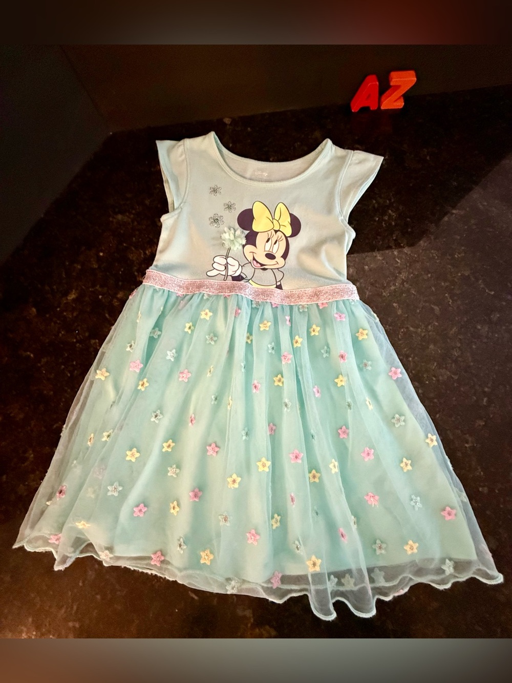 Disney Minnie Mouse Tulle floral appliqués Dress girls sz 4